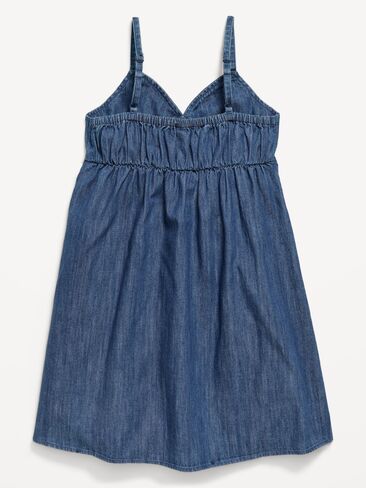 Old Navy Sleeveless Swing Jean Dress for Girls - Dark Wash in Saudi Arabia