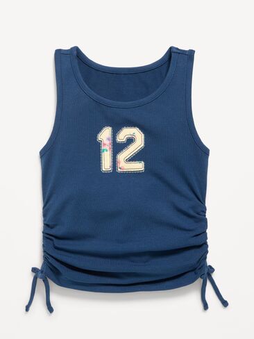 Old Navy Side-Ruched Tank Top for Girls - OBSCURE NIGHT in Saudi Arabia