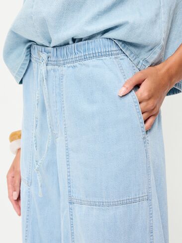 Old Navy Mid-Rise Pull-On Utility Harem Jeans - Light Wash in Saudi Arabia