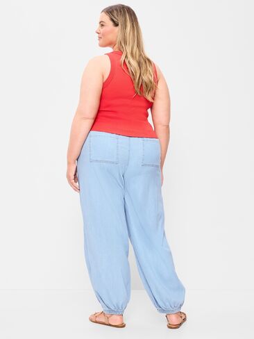 Old Navy Mid-Rise Pull-On Utility Harem Jeans - Light Wash in Saudi Arabia