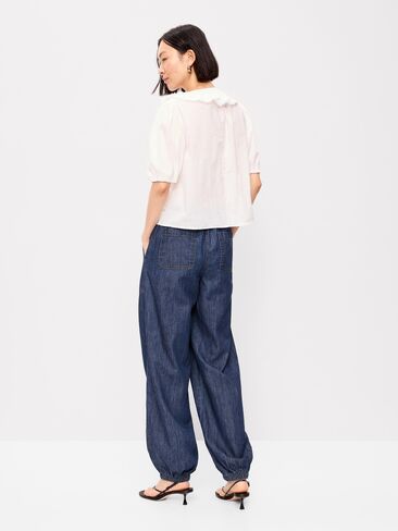 Old Navy Mid-Rise Pull-On Utility Harem Jeans - Dark Wash in Saudi Arabia