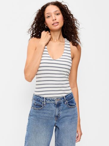 قميص بدون أكمام بحلقة خلفية مضلعة بدون أكمام من Old Navy - شريط كحلي in Saudi Arabia