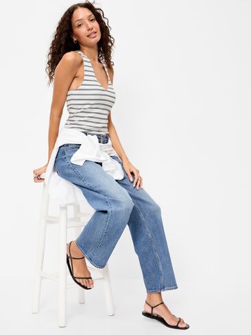 قميص بدون أكمام بحلقة خلفية مضلعة بدون أكمام من Old Navy - شريط كحلي in Saudi Arabia