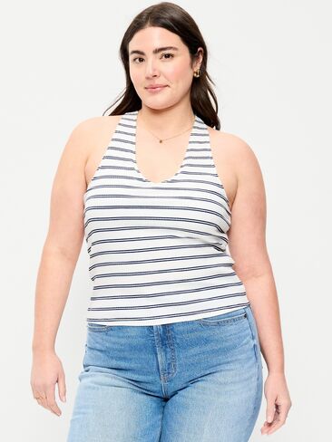 قميص بدون أكمام بحلقة خلفية مضلعة بدون أكمام من Old Navy - شريط كحلي in Saudi Arabia