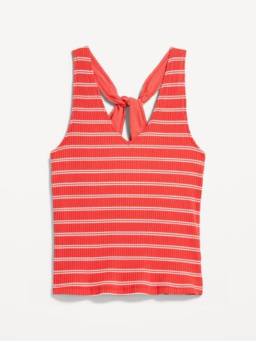 Old Navy Sleeveless Ribbed Loop-Back Tank Top - Red Stripe in Saudi Arabia