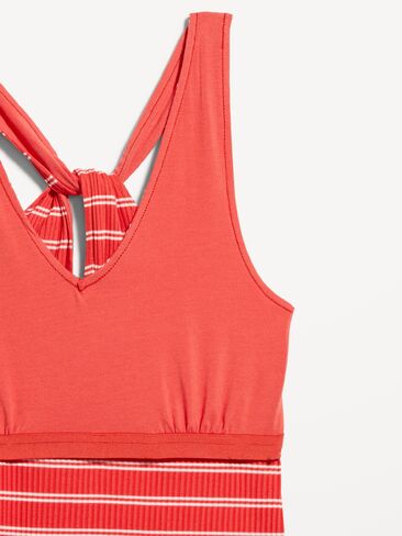 Old Navy Sleeveless Ribbed Loop-Back Tank Top - Red Stripe in Saudi Arabia