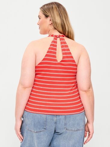 Old Navy Sleeveless Ribbed Loop-Back Tank Top - Red Stripe in Saudi Arabia