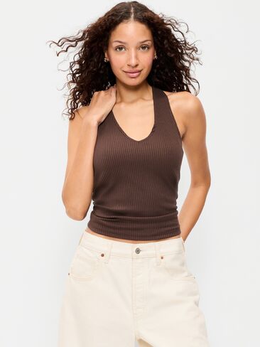Old Navy Ribbed Loop-Back Halter Top - Peppercorn in Kuwait