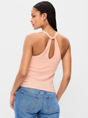 Old Navy Ribbed Loop-Back Halter Top - Peach Gelato in Saudi Arabia