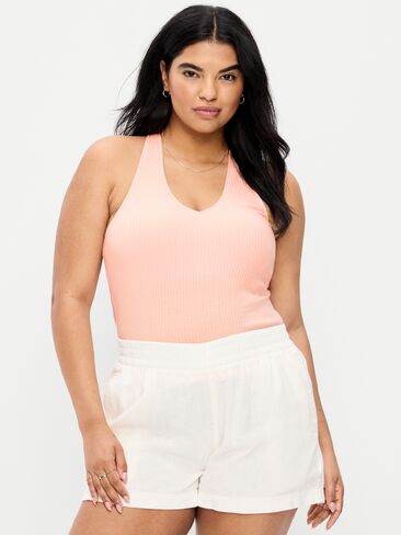 Old Navy Ribbed Loop-Back Halter Top - Peach Gelato in Saudi Arabia