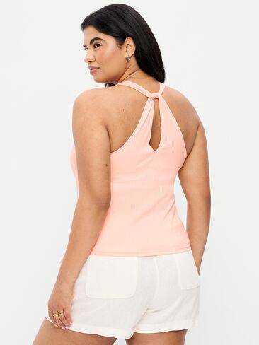 Old Navy Ribbed Loop-Back Halter Top - Peach Gelato in Saudi Arabia