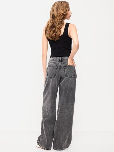 بنطلون جينز فضفاض واسع الساق منخفض الارتفاع من Old Navy - بيبل in Saudi Arabia