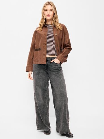 بنطلون جينز فضفاض واسع الساق منخفض الارتفاع من Old Navy - بيبل in Saudi Arabia