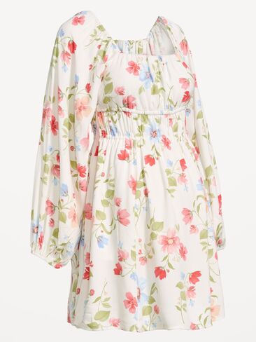 Old Navy Maternity Long-Sleeve Fit & Flare Dress - White Floral in Saudi Arabia