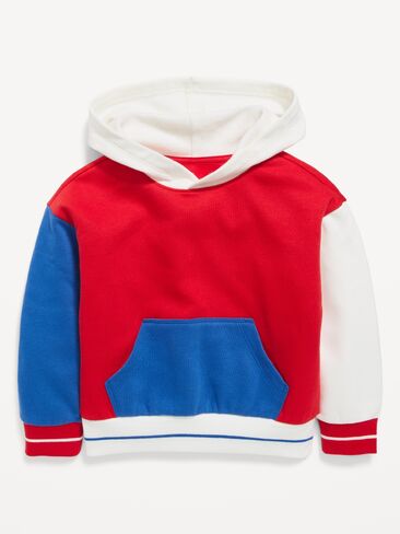 Old Navy Oversized Boxy Color-Block Pullover Hoodie for Toddler Boys - Color Block Red/Blue/White in Saudi Arabia