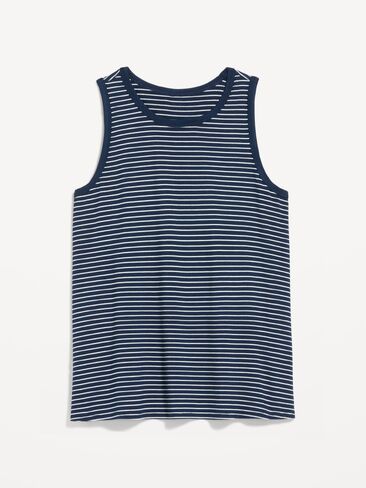 بلوزة بدون أكمام ذات رقبة عالية من Old Navy Luxe - شريط أبيض صغير in Saudi Arabia