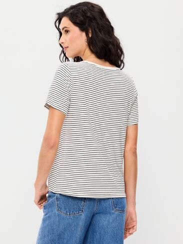 Old Navy Luxe V-Neck T-Shirt - Small Navy Stripe in Saudi Arabia