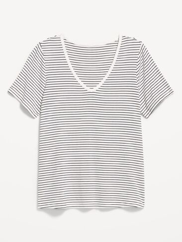 Old Navy Luxe V-Neck T-Shirt - Small Navy Stripe in Saudi Arabia