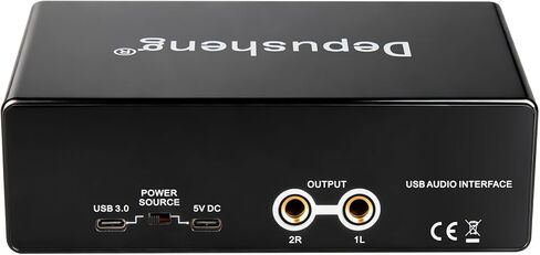 Depusheng USB Audio Interface with ASIO Drivers, 24Bit 192Khz, Phantom Power +48v, Low Latency for Home Studio Recording, PC/MAC Compatible (4 CHANNEL) in Saudi Arabia