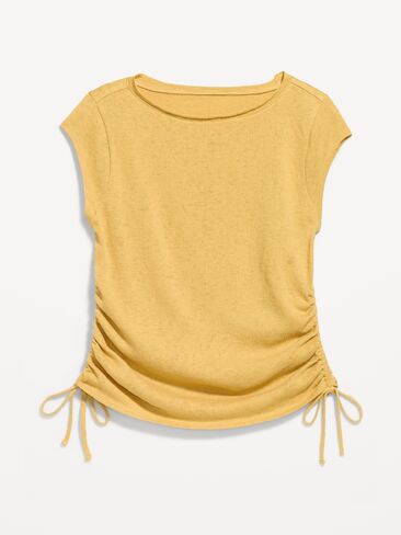 Old Navy Cap-Sleeve Shirred Side Top - SANDSTORM in Saudi Arabia