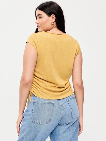 Old Navy Cap-Sleeve Shirred Side Top - SANDSTORM in Saudi Arabia