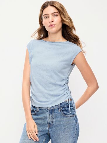 Old Navy Cap-Sleeve Shirred Side Top - Sky Maintenance in Saudi Arabia