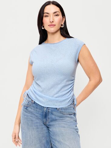 Old Navy Cap-Sleeve Shirred Side Top - Sky Maintenance in Saudi Arabia