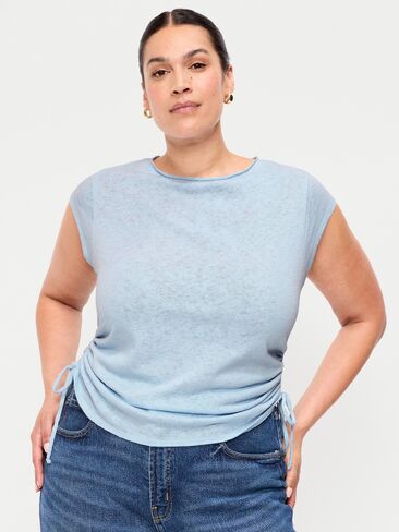 Old Navy Cap-Sleeve Shirred Side Top - Sky Maintenance in Saudi Arabia