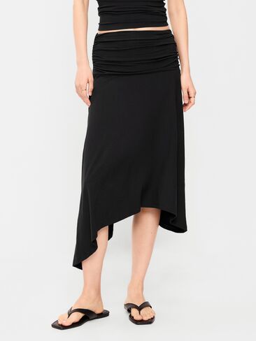 Old Navy Asymmetrical Draped Midi Skirt - Black Jack in Saudi Arabia