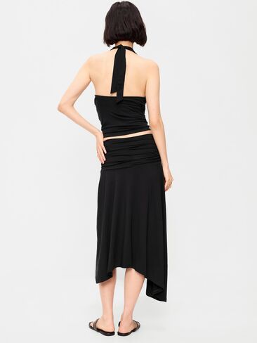 Old Navy Asymmetrical Draped Midi Skirt - Black Jack in Saudi Arabia