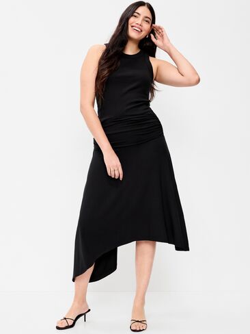 Old Navy Asymmetrical Draped Midi Skirt - Black Jack in Saudi Arabia