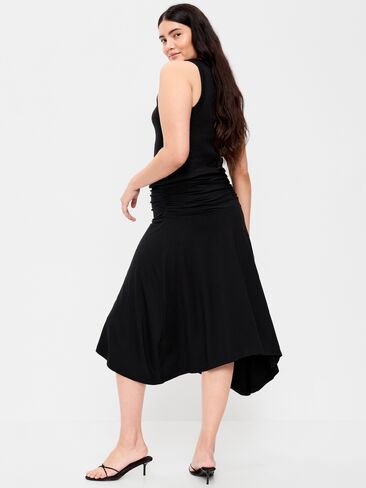 Old Navy Asymmetrical Draped Midi Skirt - Black Jack in Saudi Arabia