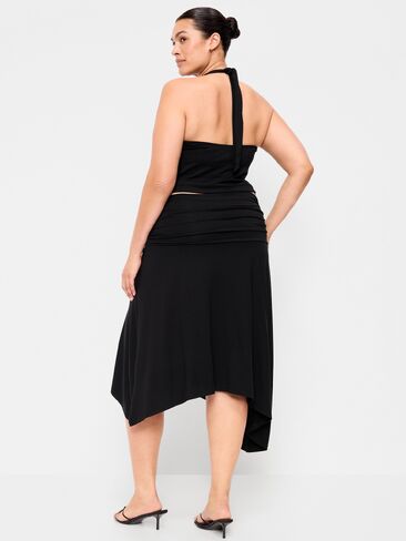 Old Navy Asymmetrical Draped Midi Skirt - Black Jack in Saudi Arabia