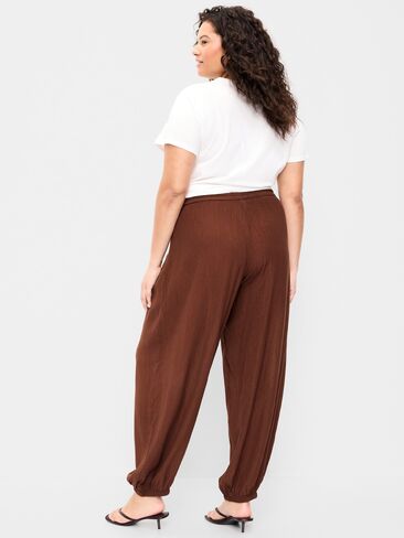 Old Navy High-Waisted Sheer Crinkle Crepe Harem Pants - Peppercorn in Saudi Arabia