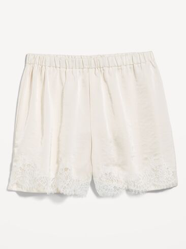 Old Navy شورت ساتان عالي الخصر بأطراف دانتيل - شامبانيا in Saudi Arabia