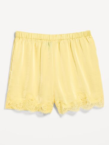 Old Navy شورت ساتان عالي الخصر مزين بالدانتيل - شعاع الشمس in Saudi Arabia