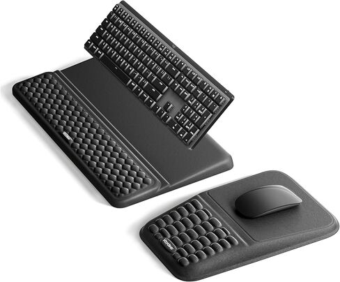 Vaydeer Keyboard Stand and Mouse Pad Set with Wrist Rest, Soft Memory Foam Wrist Support, Ergonomic Wrist Cushion for Desk, Relieves Carpal Tunnel Pain, Palm Hand Typing for Office, Home, Gaming in Saudi Arabia
