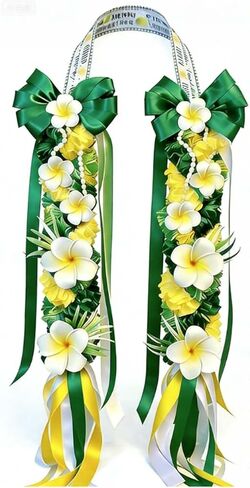 Graduation Ribbon Leis Class of 2026 Hawaiian Ribbon Braided Lei with Flowers in Saudi Arabia