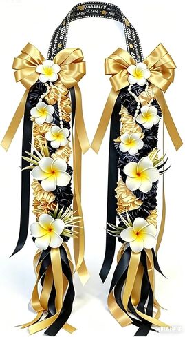 Graduation Ribbon Leis Class of 2026 Hawaiian Ribbon Braided Lei with Flowers in Saudi Arabia