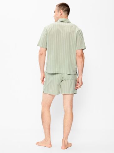 Old Navy Poplin Pajama Shorts Set - Green Stripe in Saudi Arabia