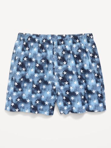 شورت بوكسر ناعم مغسول من Old Navy - درزة داخلية 3.75 بوصة - نجوم زرقاء in Saudi Arabia