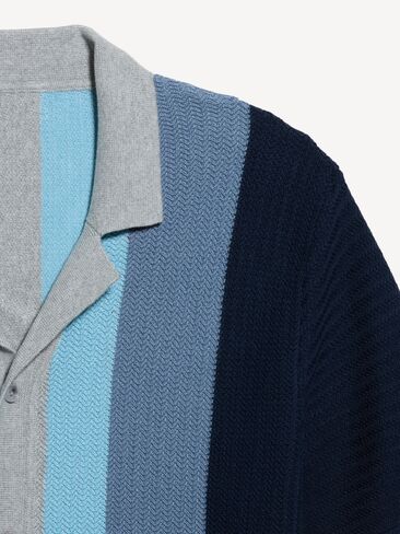 قميص سترة كامب مخطط بأكمام قصيرة من Old Navy - باللون البحري in Saudi Arabia