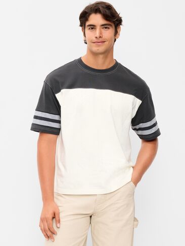 Old Navy Heavyweight Short-Sleeve Football-Style T-Shirt - Charcoal in Saudi Arabia