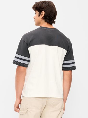 Old Navy Heavyweight Short-Sleeve Football-Style T-Shirt - Charcoal in Saudi Arabia