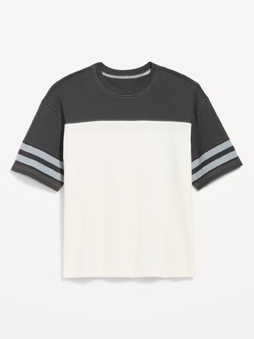 Old Navy Heavyweight Short-Sleeve Football-Style T-Shirt - Charcoal in Saudi Arabia