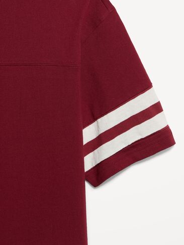 تي شيرت Old Navy ثقيل الوزن بأكمام قصيرة على طراز كرة القدم - Scarlet Fire in Saudi Arabia