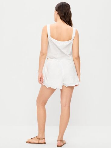 Old Navy High-Waisted Lace-Trim Shorts - White Lilies in Saudi Arabia