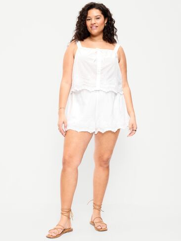 Old Navy High-Waisted Lace-Trim Shorts - White Lilies in Saudi Arabia