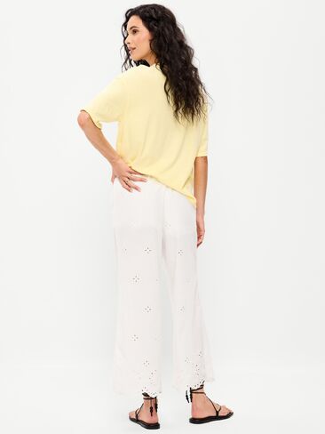 بنطلون واسع الساق بخصر عالٍ من Old Navy - زنابق بيضاء in Saudi Arabia