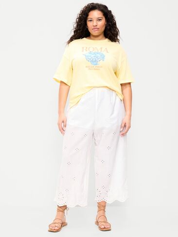 بنطلون واسع الساق بخصر عالٍ من Old Navy - زنابق بيضاء in Saudi Arabia